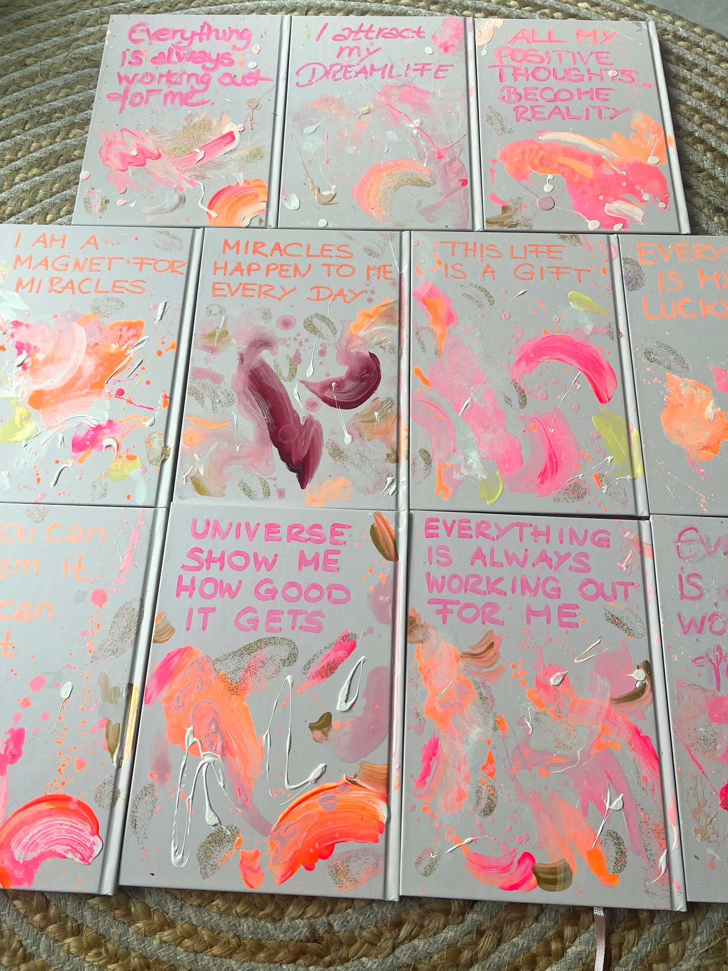 Gratitude journal with artwork on the cover | hand-painted back | each book is unique