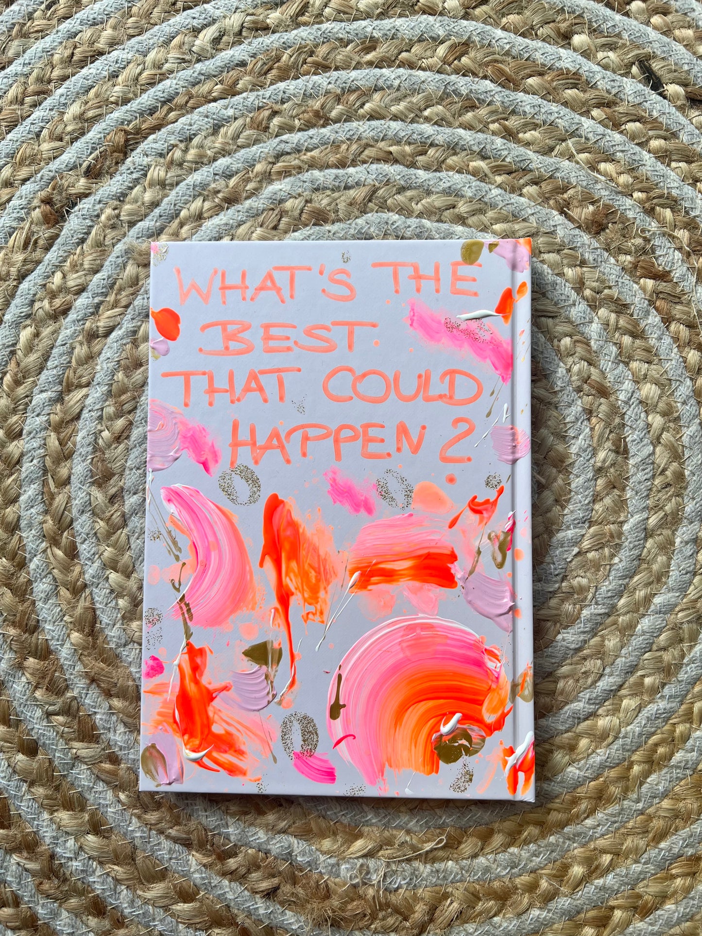 Handbemaltes Dankbarkeitsjournal mit Kunstwerk auf dem Cover