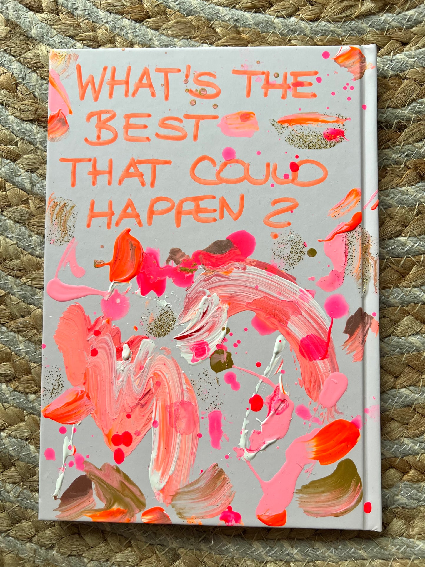 Handbemaltes Dankbarkeitsjournal mit Kunstwerk auf dem Cover