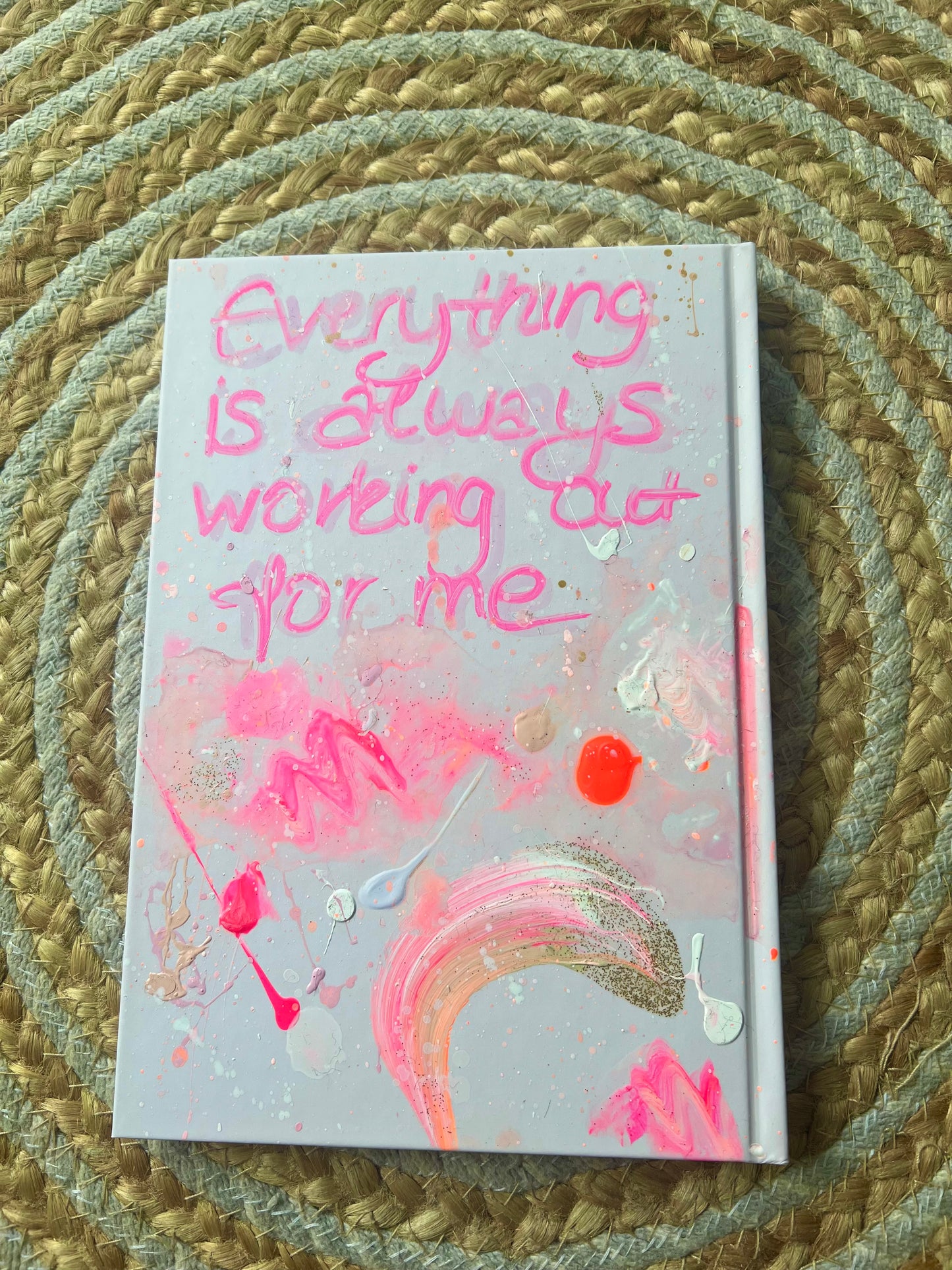 Gratitude journal with artwork on the cover | hand-painted back | each book is unique