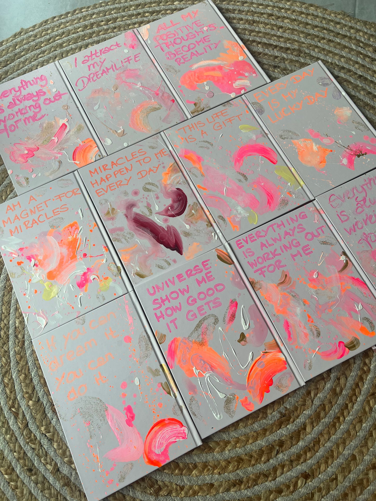 Gratitude journal with artwork on the cover | hand-painted back | each book is unique