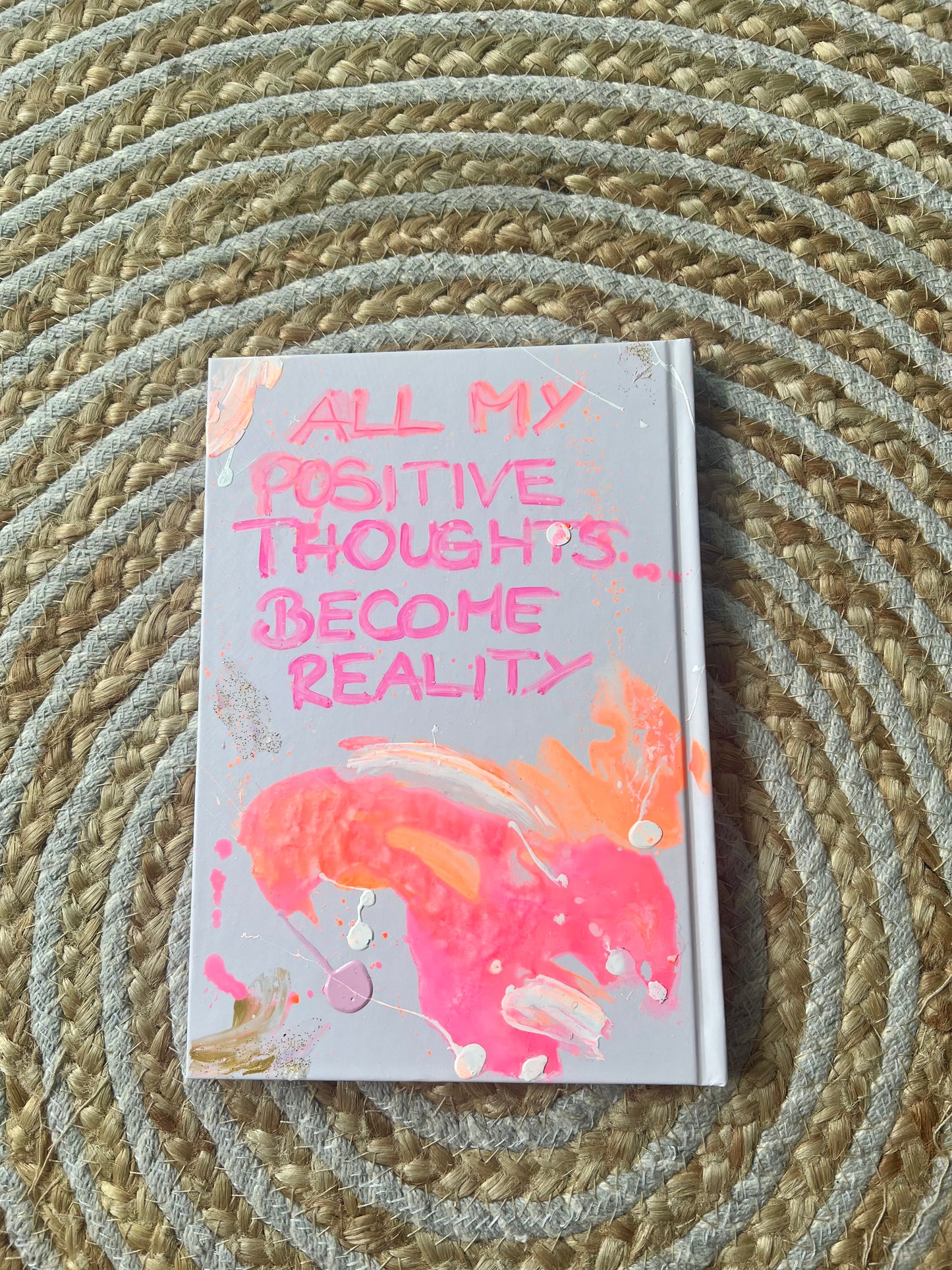 Gratitude journal with artwork on the cover | hand-painted back | each book is unique