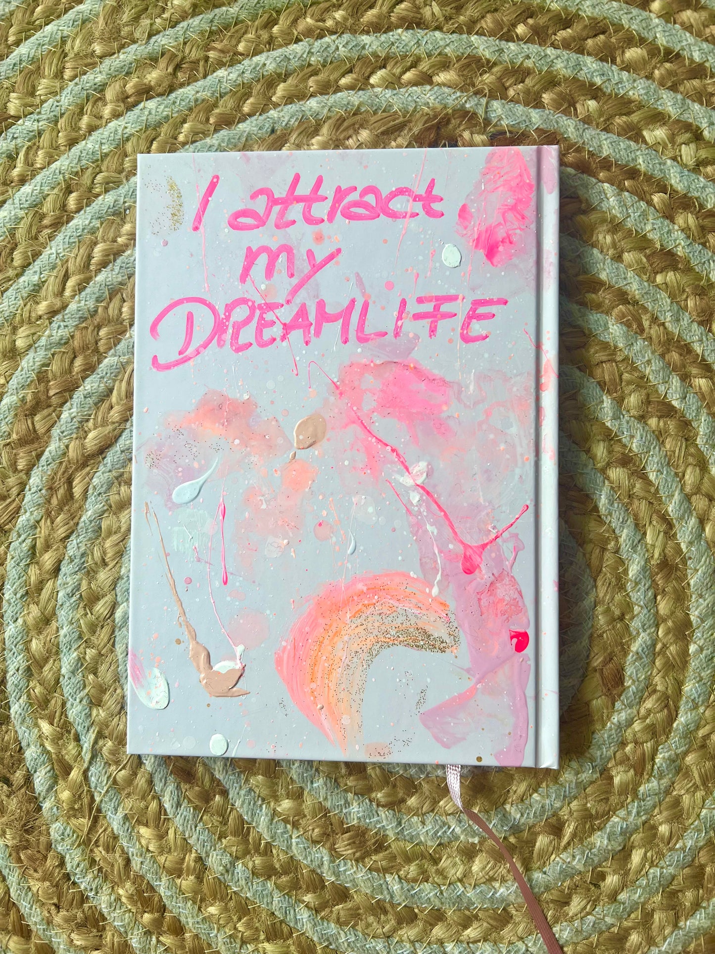 Gratitude journal with artwork on the cover | hand-painted back | each book is unique